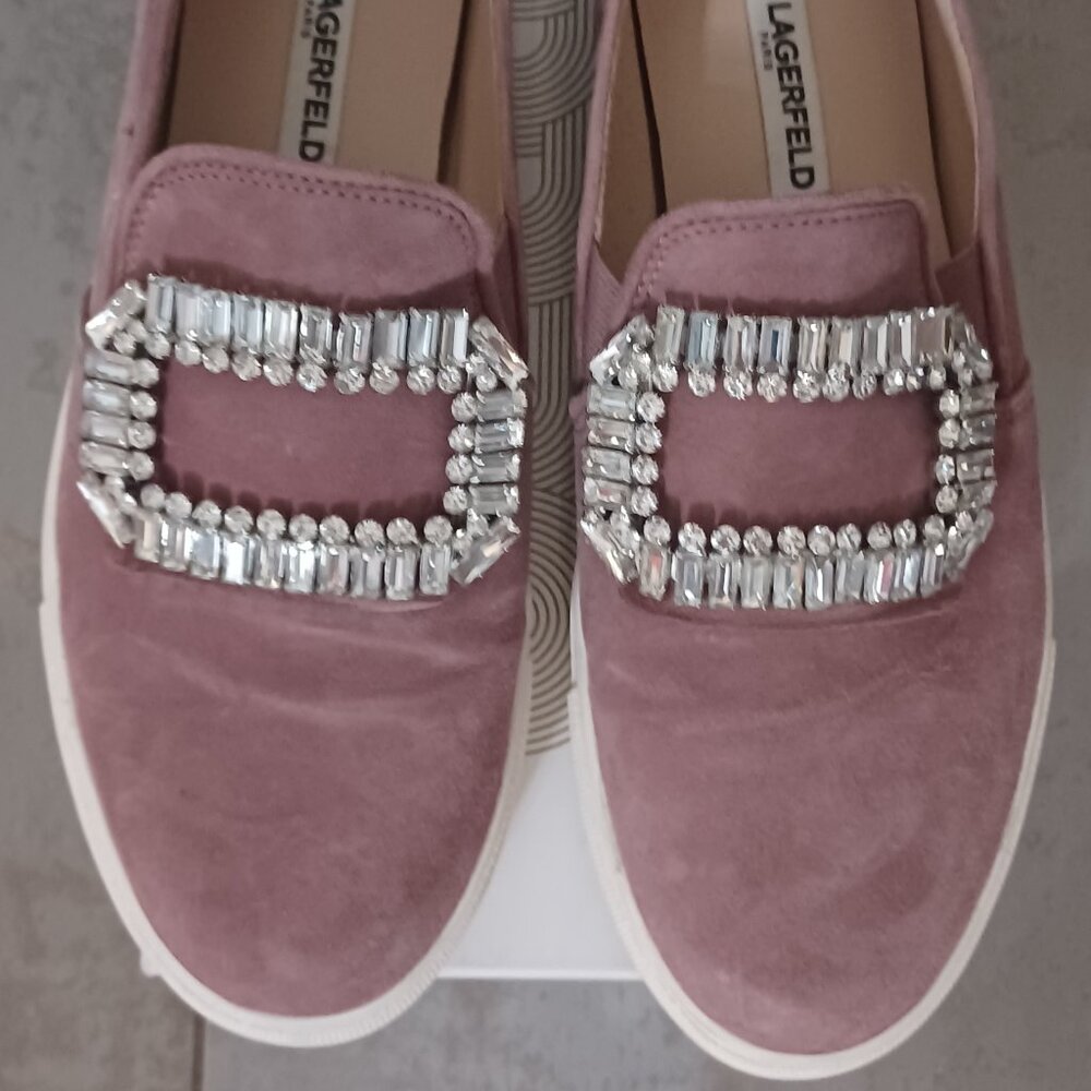 Karl Lagerfeld Ermine Embellished Slip on Shoe